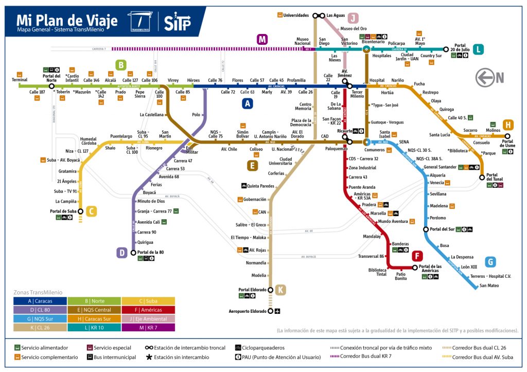 mapa de transmilenio actualizado
