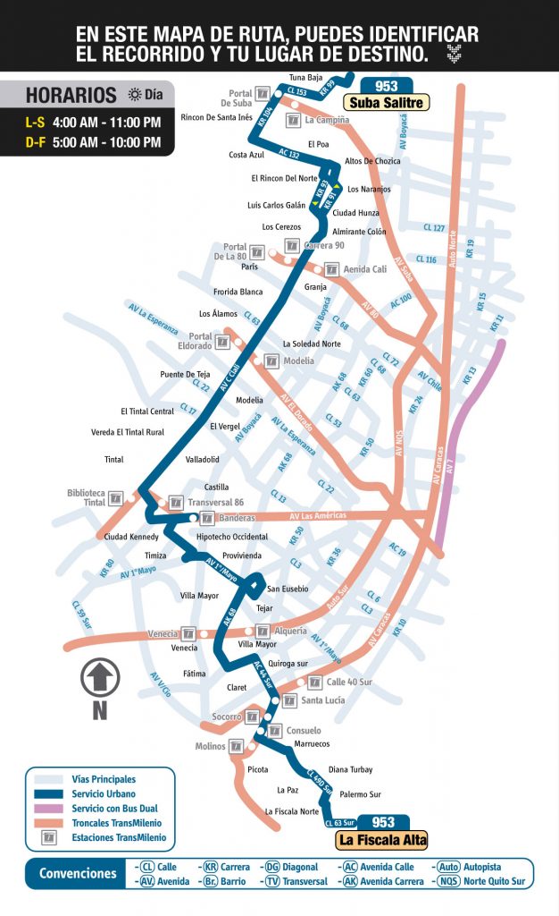 mapa de la ruta 953 sitp